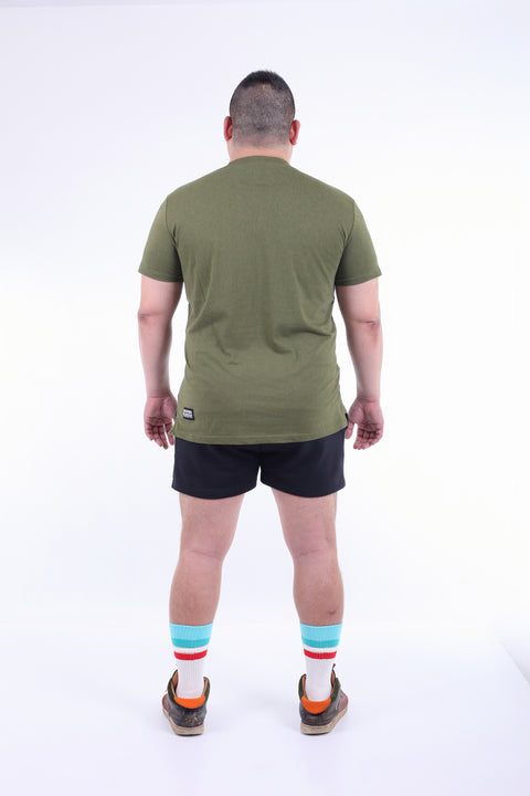 BASIC Plain Cotton Tee in Army Green