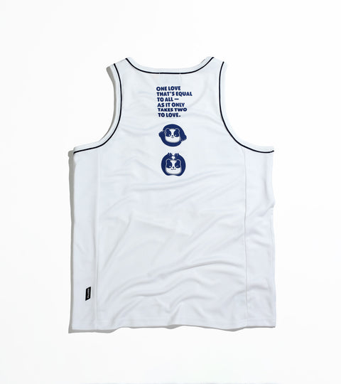 PROUD Tank in White is available from small to plus sizes - ARJD BRO BEARS